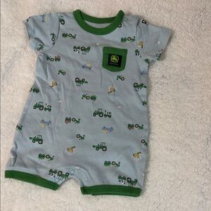 John Deere Green and Blue Baby Romper